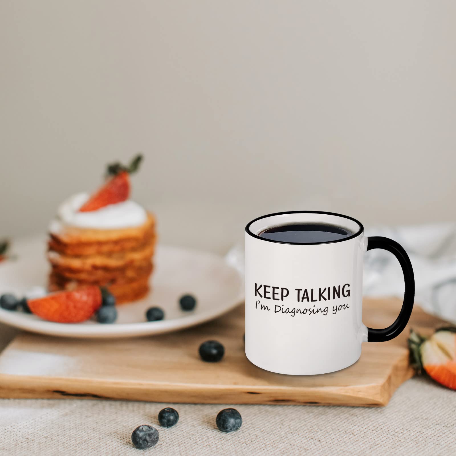 Maustic Social Worker Therapist Gifts, Keep Talking I'm Diagnosing You Mug, Psychology School Counselor Gifts Mental Health for Women Men, Psychologists Psychiatrists Nurse Doctor Gift 11 Oz