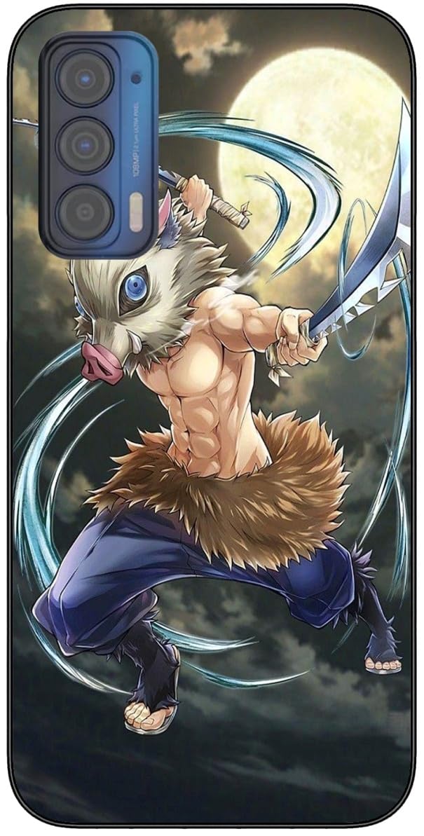 Compatible with Moto Edge 2021 Case with Inosuke Cool 448 Case Cartoon Slim Shockproof Black Shell Soft Thin TPU Case Black