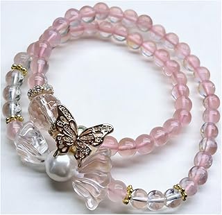 ジュエリー作成用のヒーリングナチュラルローズクォーツビーズ、6mm ローズクォーツポリッシュラウンドスムーズストーンビーズ、ハートチャクラバランス本物の本物の石、ブレスレットネックレス用