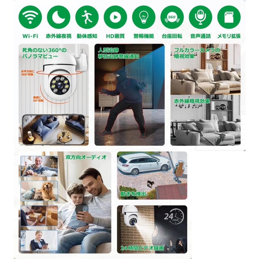 Amazon.co.jp: スマホ連動スマート防犯カメラ 見守り HY-11241 : 家電