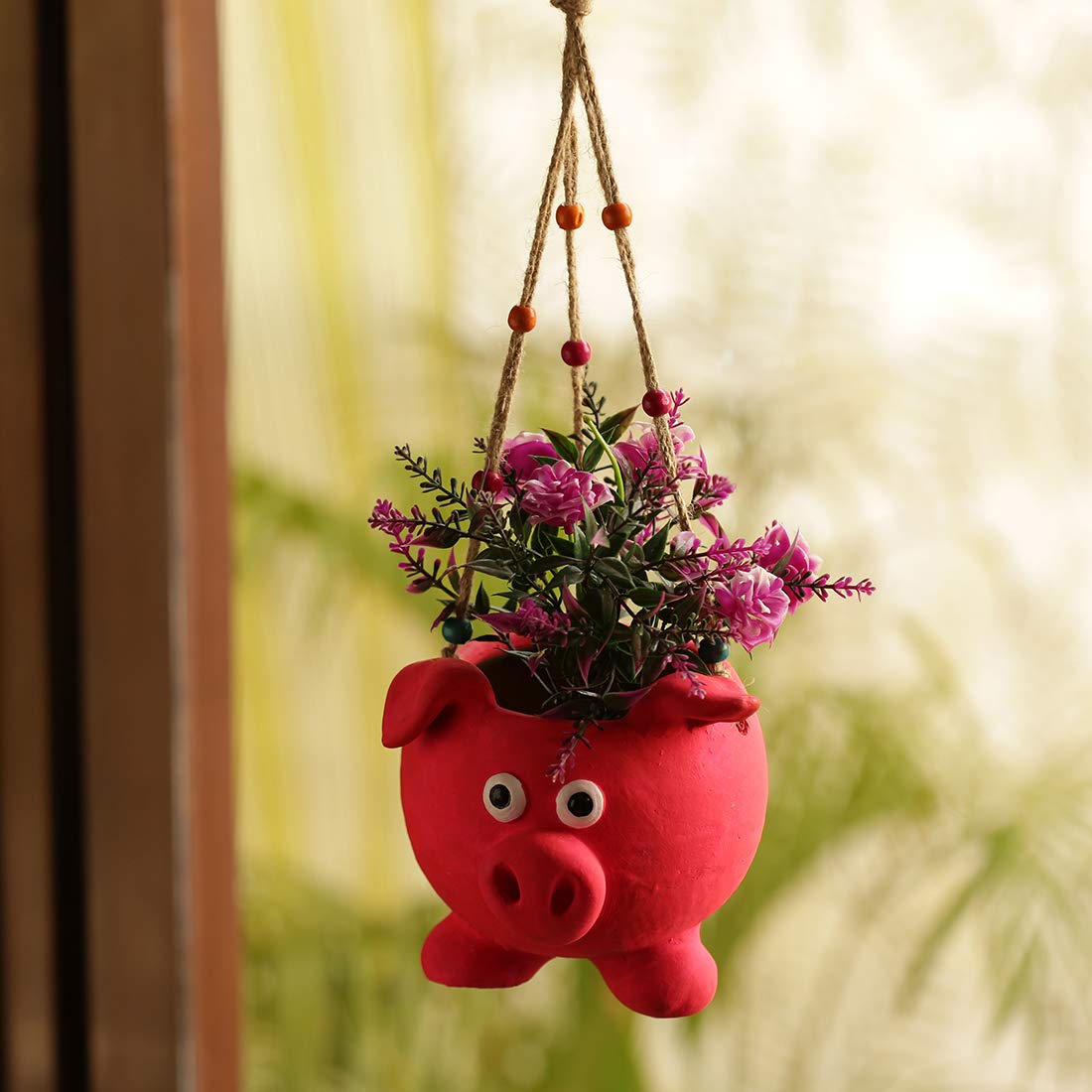 ExclusiveLane Terracotta Hanging Planters for Balcony Living Room Garden Decoration Items for Balcony, Cerise Pink, 5.5 Inch, 1 Piece (B08D7BWF35) Amazon Price History, Amazon Price Tracker