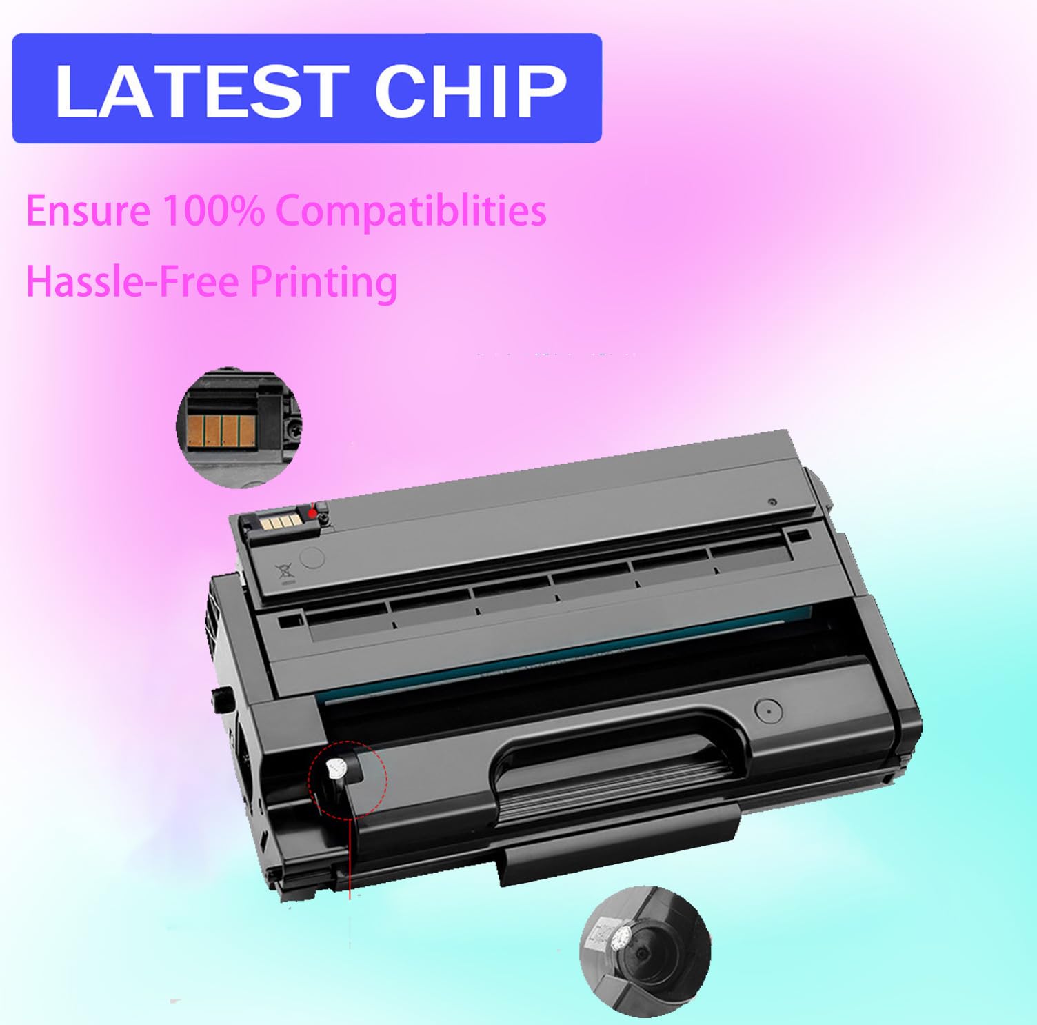 Czarny Toner 40646 Z Chipem, Kompatybilny Z Drukarkami Ricoh Aficio SP3500N, SP3500SF, SP3510DN I SP3510SF; Kaseta Do SP3510DN,5000 | Materiały biurowe, kompatybilny toner, kompatybilny z tuszem
