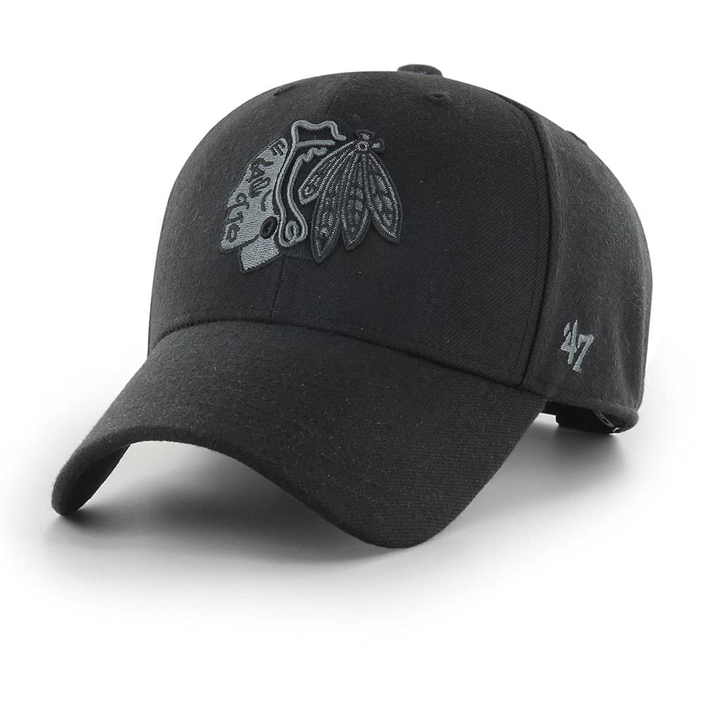 Men's Black 47 Brand Snapback Cap - Mvp Chicago Hawks