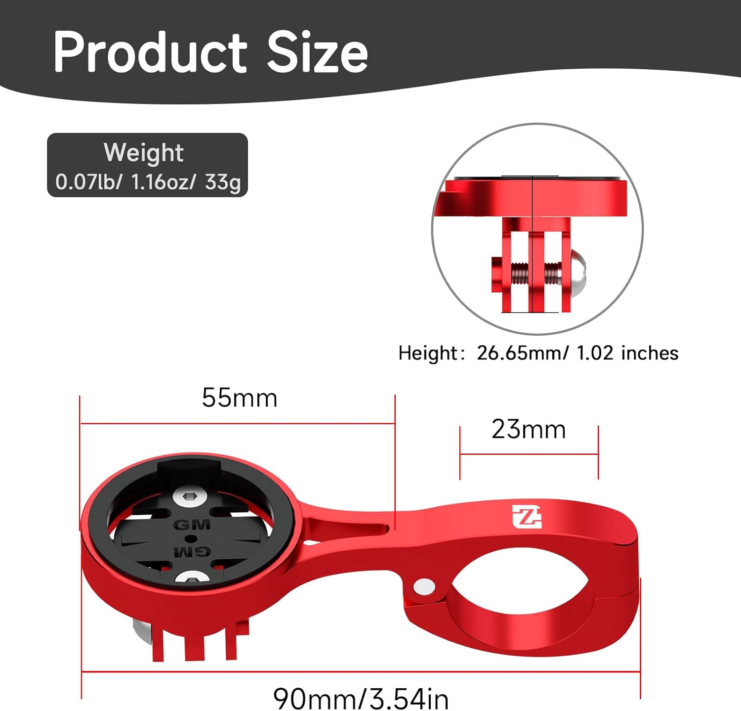 Garmin Bike GPS Computer Mount,Aero Bars Mount Designed for 22.2mm & 22.4mm Handlebars,Bicycle Bracket Work for Wahoo,for Bryton,for Cateye & for Gopro,Bicycle Light Bracket for Sport Camera