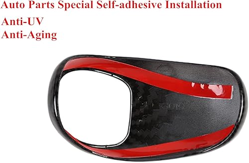 Miniatura 3 de YOCTM Paquete de 3 tapas para palanca de cambios para Jeep Grand Cherokee 2014 2015 fibra de carbono ABS negro (negro)