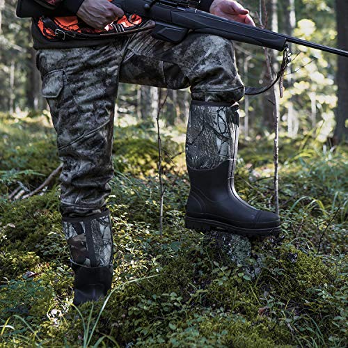 HISEA Men's Rubber Neoprene Rain Boots, Snow Boots - Tall Warm Waterproof Mens Winter Boots Durable Slip Resistant Boots for Men Outdoor Working, Hunting, Fishing 6