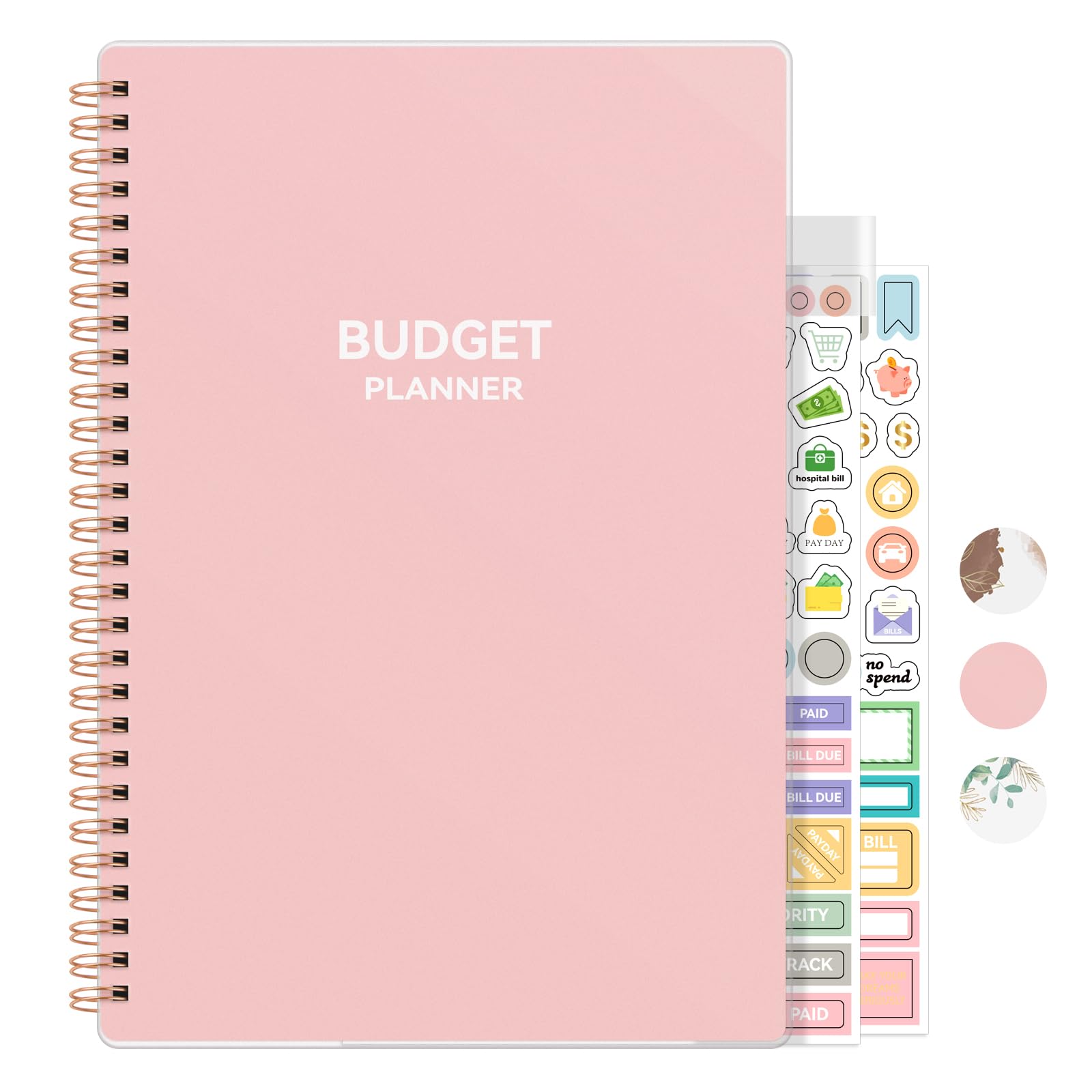 Budget Planner - Monthly Budget Planner Book with Expense Tracker Notebook, 7”x10”, Undated 12 Month Financial Organizer to Manage Your Money Effectively, Bill Organizer & Account Book, Pink
