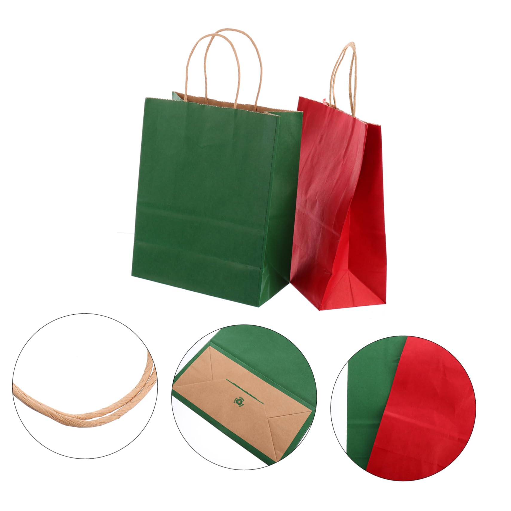 COLLBATH 24piezas Bolsas De Obsequio Kraft Para Navidad De Obsequio Para Fiestas Para Envolver Paquetes y Manualidades Color Rojo y Verde Material Resistente