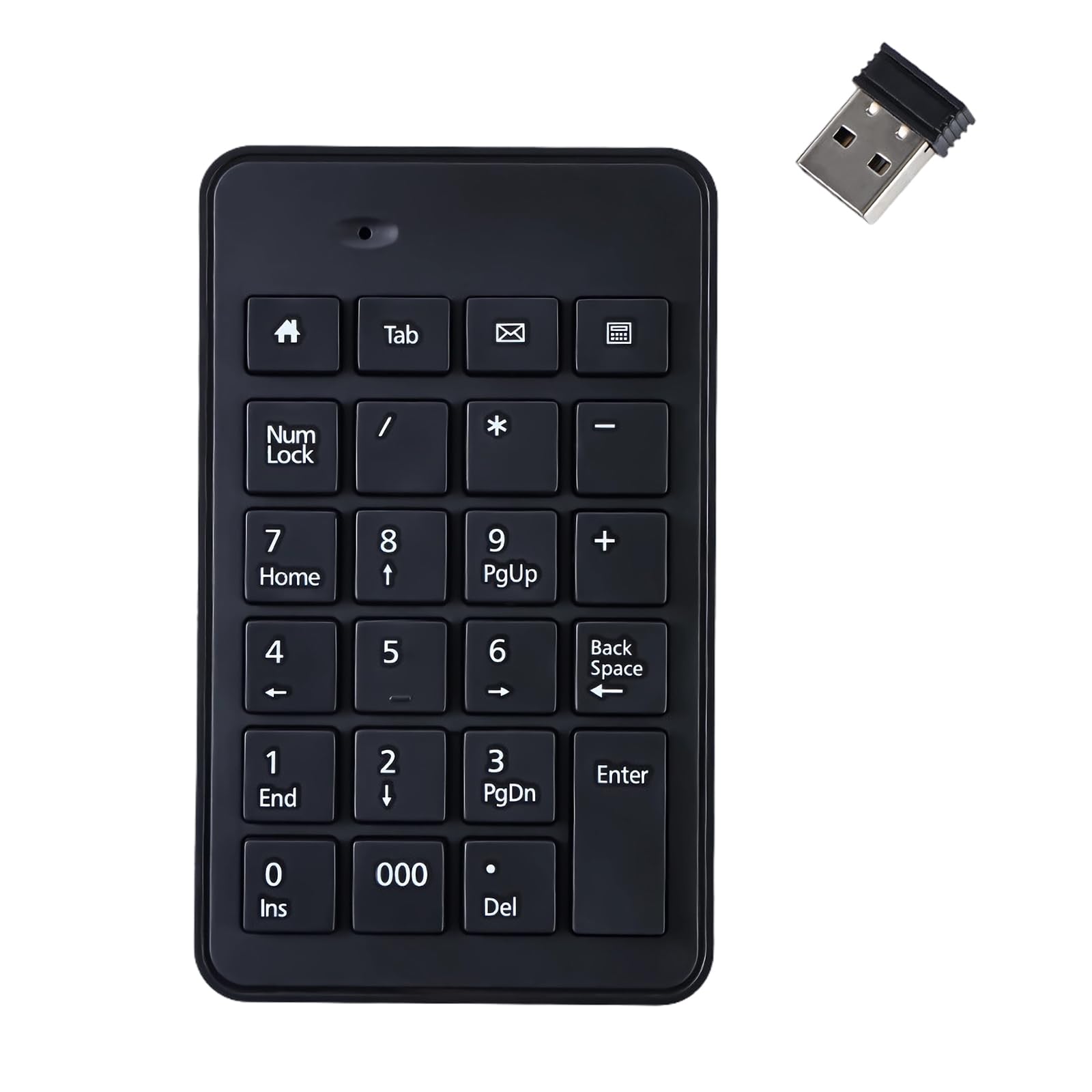 2.4G Wireless Numeric Keypad, Non-Interlocking Numeric Keypad, Wireless Receiver Included, Tab Key, 23 Keys, Thin, Easy to Carry, 50 Million Times Heavy Duty, Compatible with Many Models, Desktop PC-picture-12