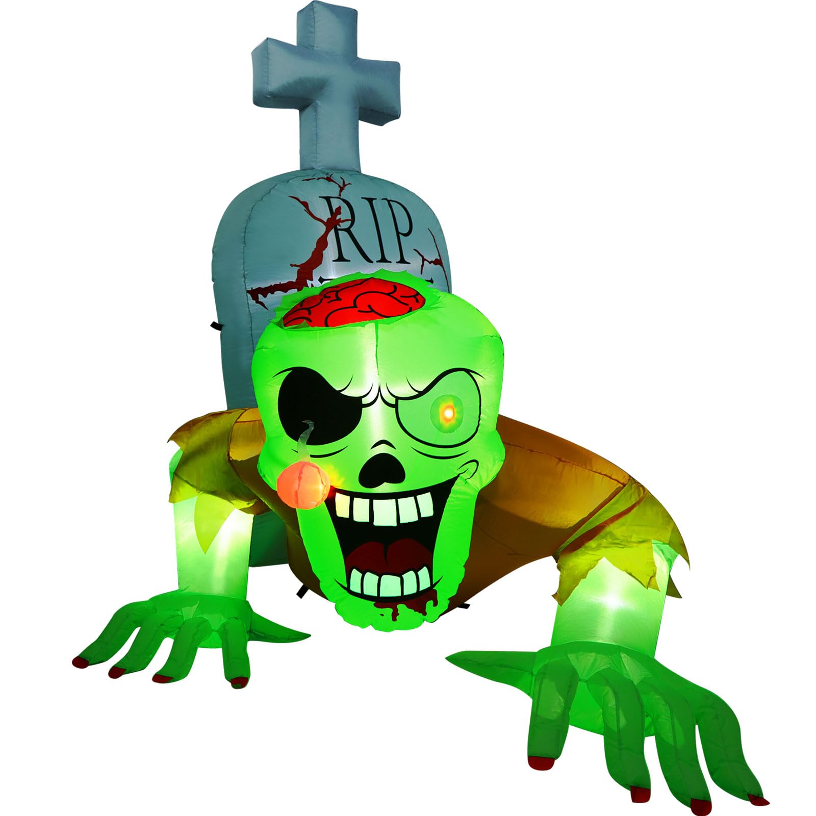 CAMULAND Fantasma Verde Rastrero Inflable 5.7 Pies para Halloween