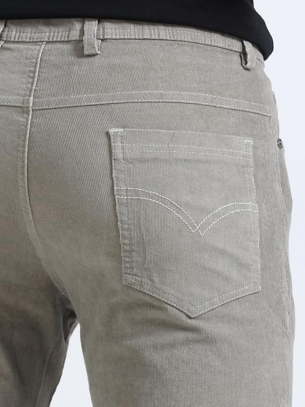 Image of NEVER NEUD Men's Corduroy Trousers | Stylish Straight Fit 4 Pocketed Corduroy Pants for Men | 98% Cotton 2% Elastane | Mid Rise | Comfortable Casual Regular Fit Pants | Button Closure