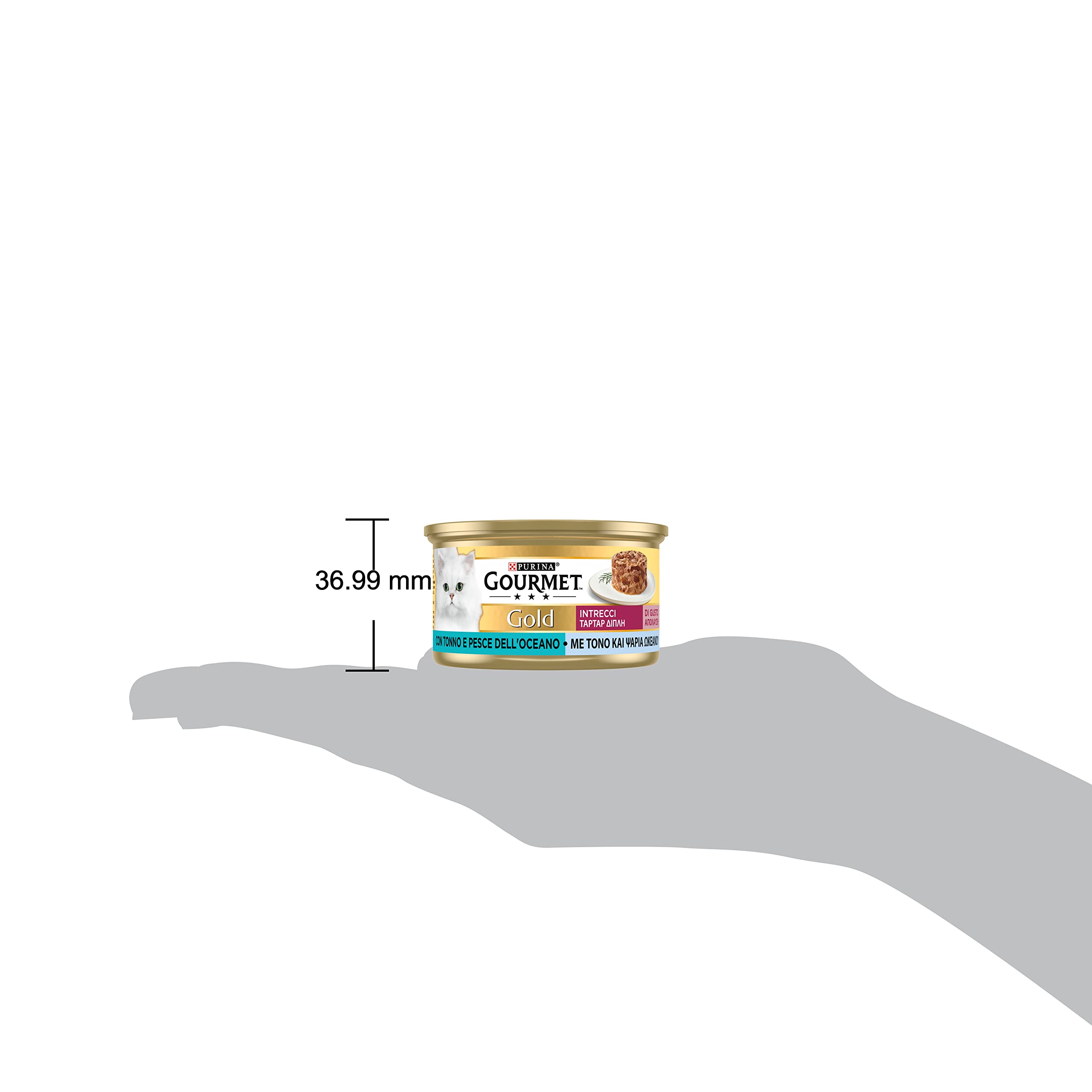 GOURMET Gold Intrecci di gusto Cibo Umido per Gatti Adulti Tortino con Tonno e Pesce dell'Oceano 24 Lattine da 85g