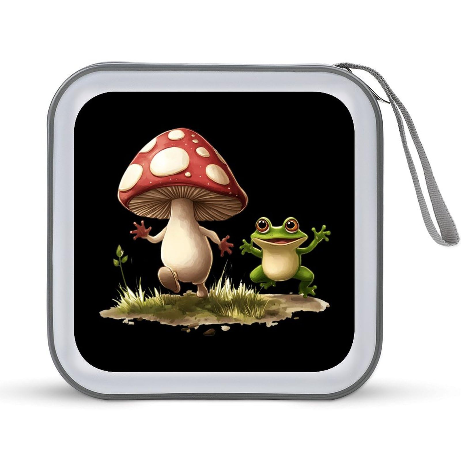 Mushroom Frogs CD Case Portable DVD Holder Storage Organizer for Home Travel