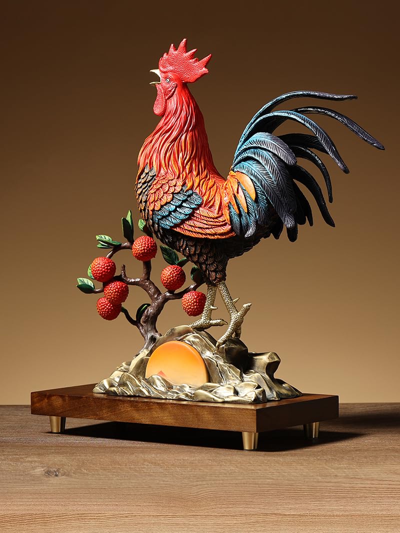 Skulptur Kupferne Sternzeichen-Huhn-Ornamente for Wohnzimmer, Heimdekoration, Einweihungsgeschenk for die Büroeröffnung