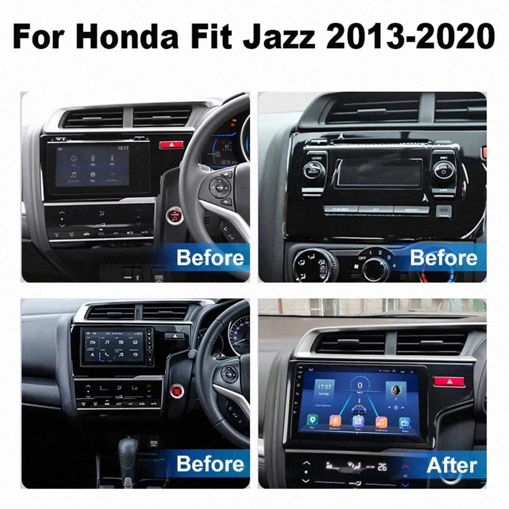 Odtwarzacz Multimedialny 2-Din dla Honda Jazz 3 2015-2020 Fit 3 GP GK 2013-2020 Bezprzewodowe Carplay I Android Auto, Pojemnościowy Ekran Dotykowy, Nawigacja Gps Radio Fm Z, 8 Rdzeń 8G+256G