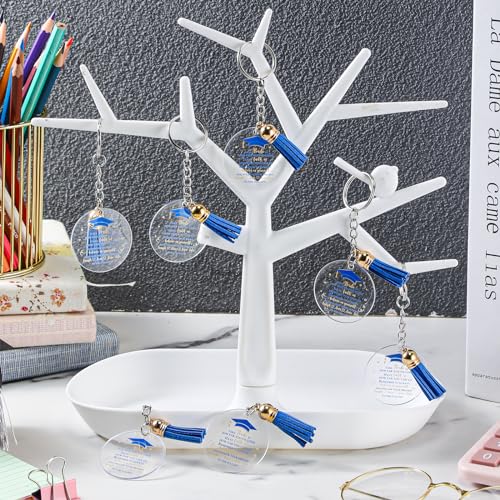 Inbagi 50 Sets Graduation Gifts Include 50 Class of 2025 Graduation Tassel Bracelets 50 Motivational Inspirational Cards 50 White Organza Gift Bag for Party Charm (Blue)4
