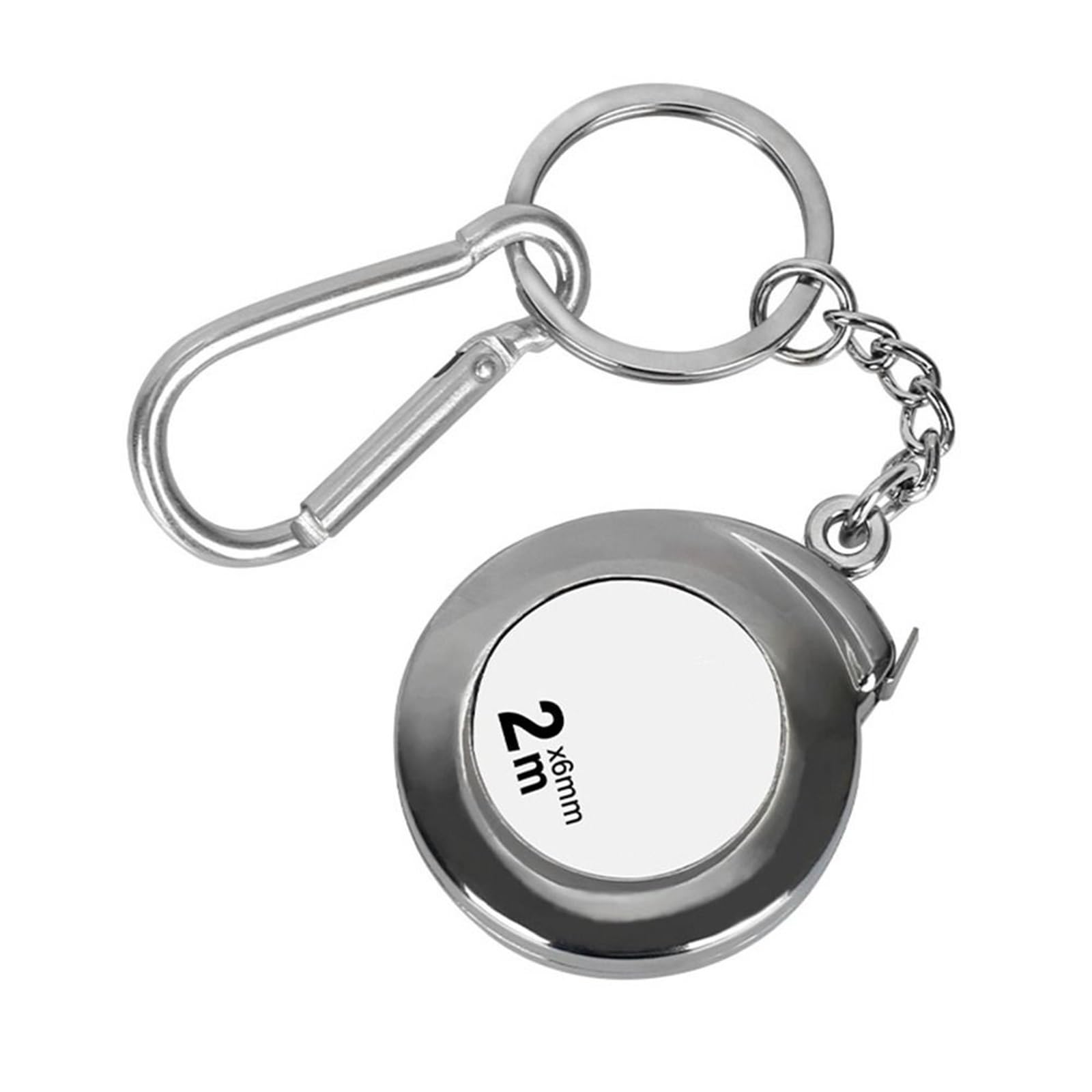 Miary Taśmowe, 2M Brelok Do Kluczy, Miarka Taśmowa, Narzędzie Pomiarowe, Skala Rozszerzająca，Silver