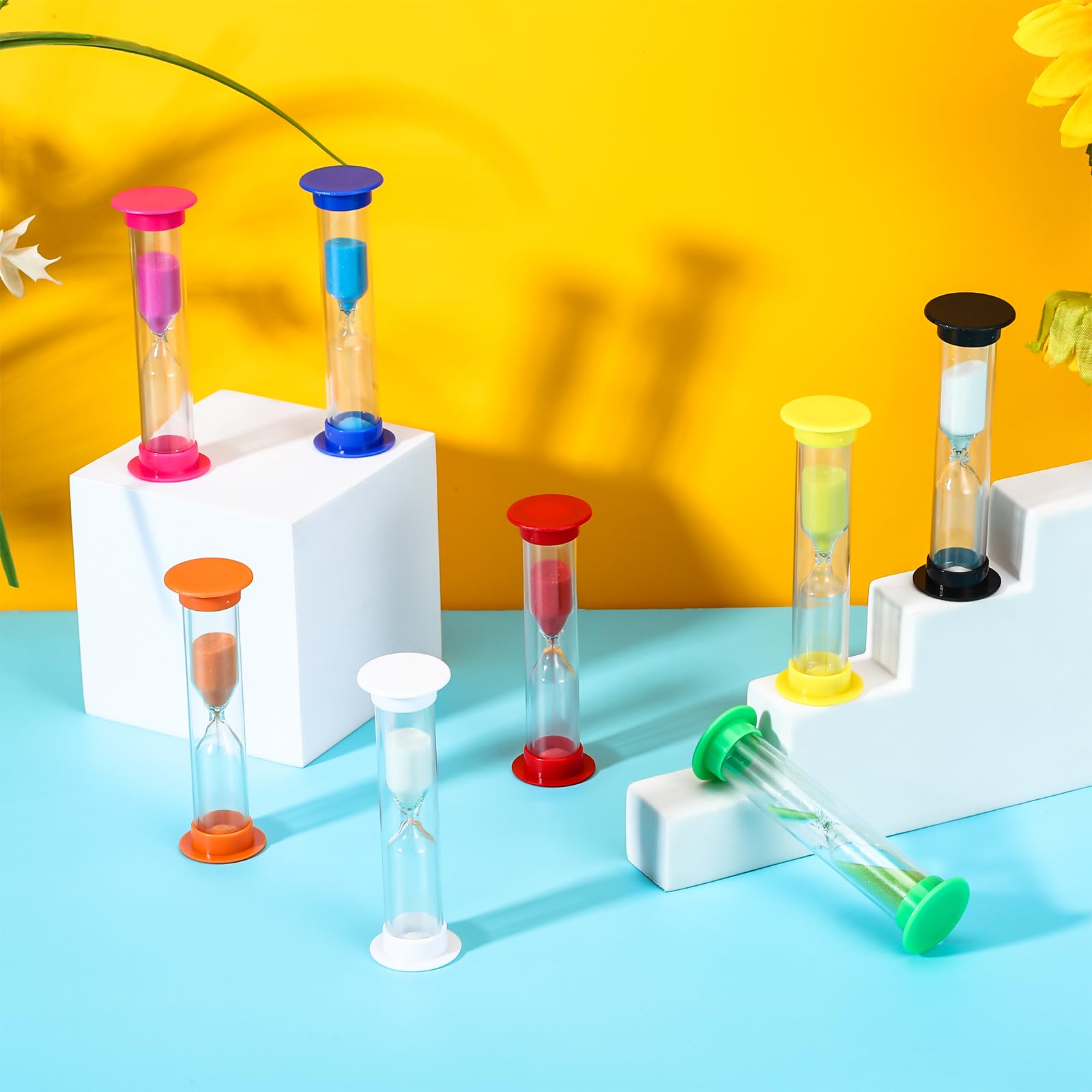 40 timer con sabbia da 2 minuti per bambini, multicolore, in plastica, mini clessidra, per adulti e bambini, in classe, cucina, giochi, ufficio, scuola