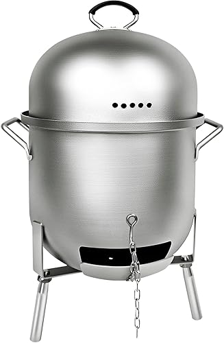 TSCHIAO - Parrilla vertical portátil 5 en 1 154 libras acero inoxidable 430 con alambre de parrilla y bandeja para hornear lonchera rejillas de