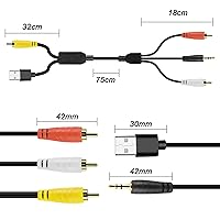 Vista 2 de XMSJSIY Digital SPDIF Coaxial a analógico L/R RCA y cable de conversión de audio estéreo AUX de 0.138 in con cable de fuente de alimentación USB