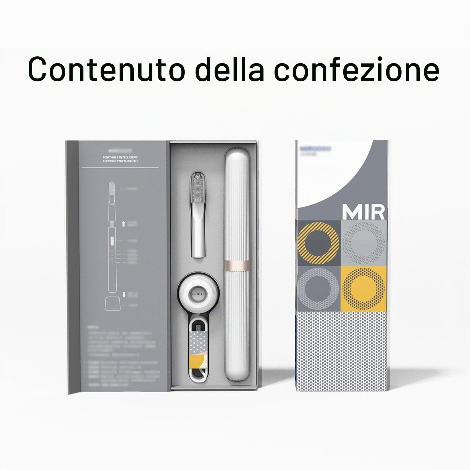 Miroshine Electric Toothbrush, Rechargeable Travel Toothbrush with 2 Brush Heads And Travel Case, 2 Mins Smart Timer, 3 Modes, Ipx7 Waterproof, 30s Intelligent Zone Change Prompt(Silver)
