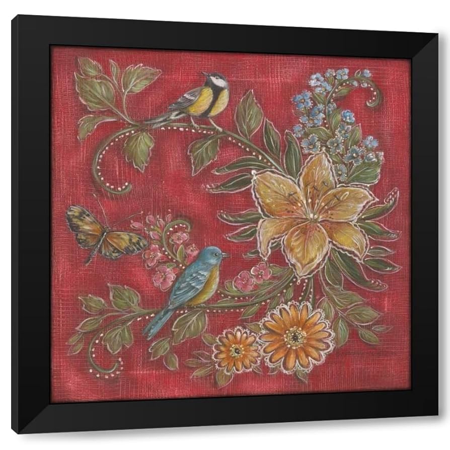 Amazon.com: ArtDirect Garden Menagerie I 36x36 Huge Black