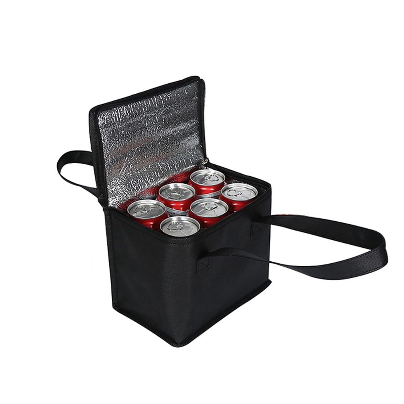 Foldable Insulated Cooler Bag for Lunch, Picnic & Beverage Storage(Small Black)