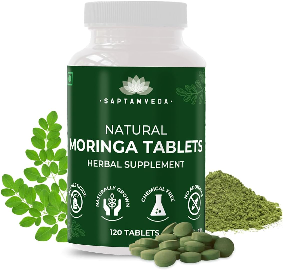 Saptamveda Natural Moringa Tablets, Drumstick Leaf Tablets