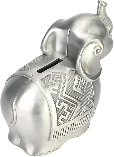 5.43 x 2.87 x 4.72 pulgadas, lindo elefante de aleación, alcancía de elefante, caja de dinero para ahorrar monedas, tarro de monedas de dibujos