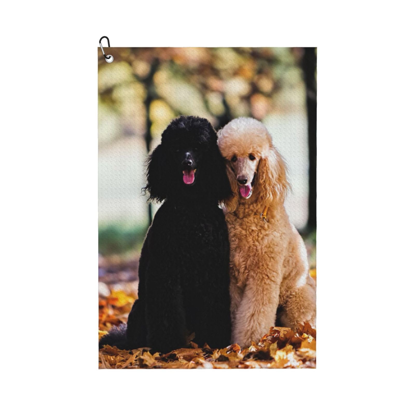 Hnnkloy Two Royal Poodle Autumn, 16x24 in Portable Waffle Golf Towels with Carabiner Clip for Golf Bag
