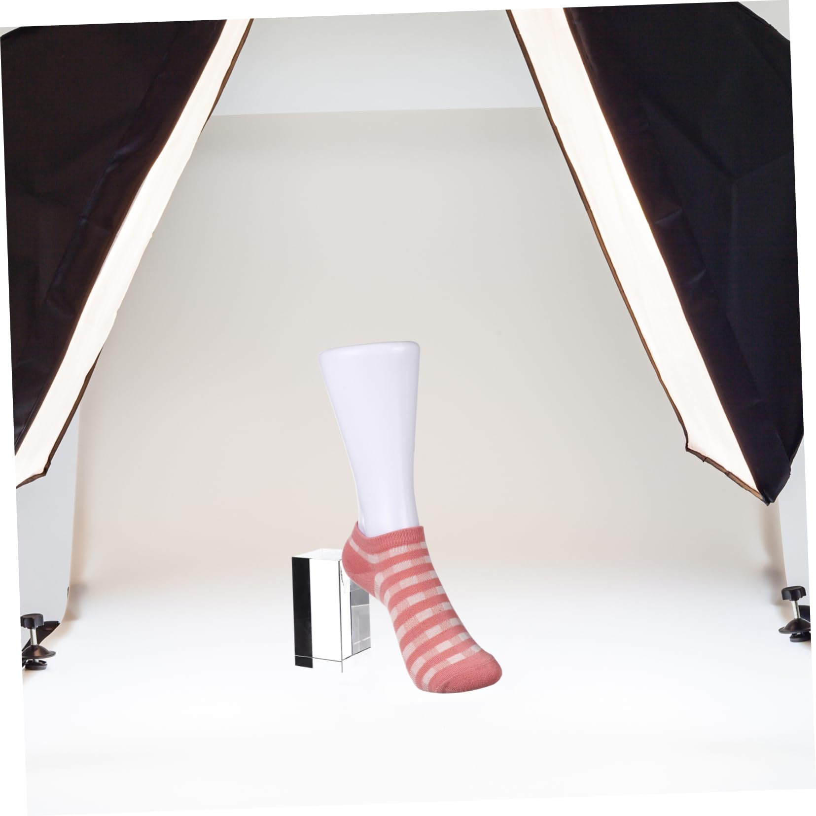 2 Stück Weiße Fake Feet aus Pp Kunststoff für Damen Kurze Socken Display Praktische Fußpuppe zum Präsentieren von Socken und Schuhen im Zuhause oder Geschäft