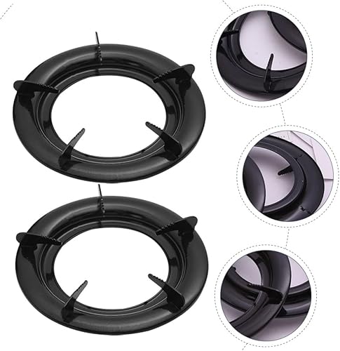 Miniatura 5 de Hemoton Wok Anillo de soporte 3 piezas de hierro fundido Wok Rack Reemplazo de estufa redonda Estufa de gas sartenes para cocinas de gas