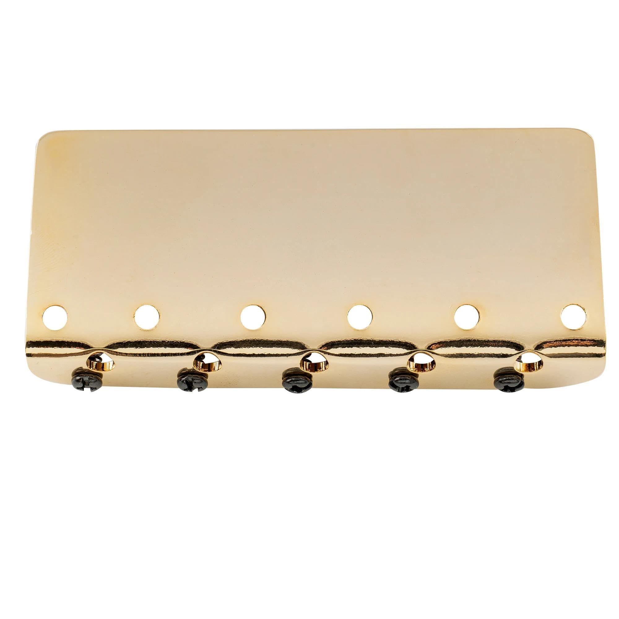 Standard Mostek Gitarowy 18 Milimetrowy Klasyczny Standardowy 5 Strunowy Mostek Basowy Ładowany Od Góry Z Mosiężną Płytą Stalową Siodłową Trwałość(Gold)
