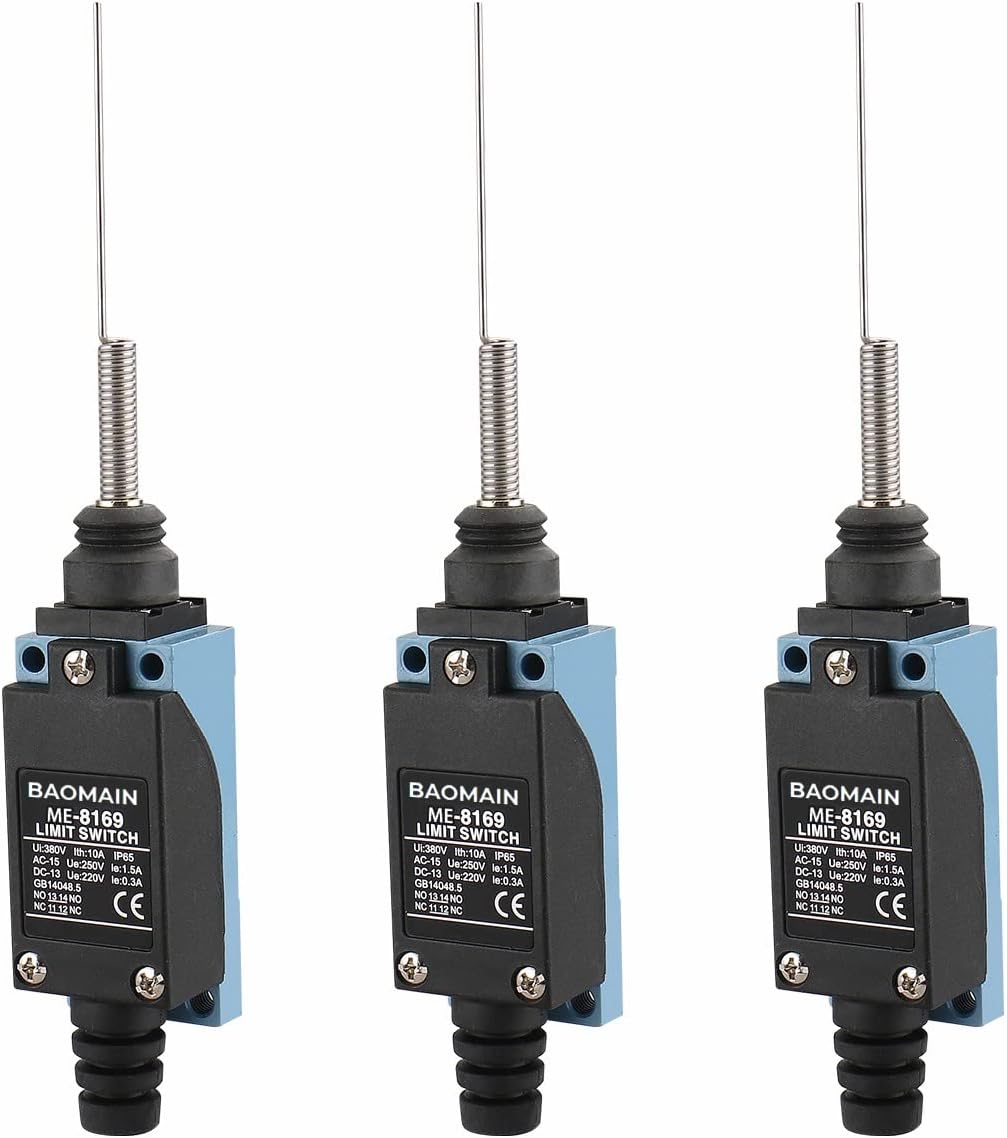 3 PCS Flexible Coil Spring Actuator Momentary Limit Switch ME-8169 1NC 1NO for CNC Mill 3D Printer Door Switch