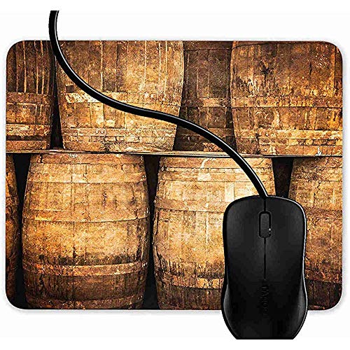 Preisvergleich Produktbild Mausunterlage Gaming Whiskey Barrels,30X25CM rutschfeste Gummi-Mousepad-Matte für Desktops,Computer,PC und Laptops
