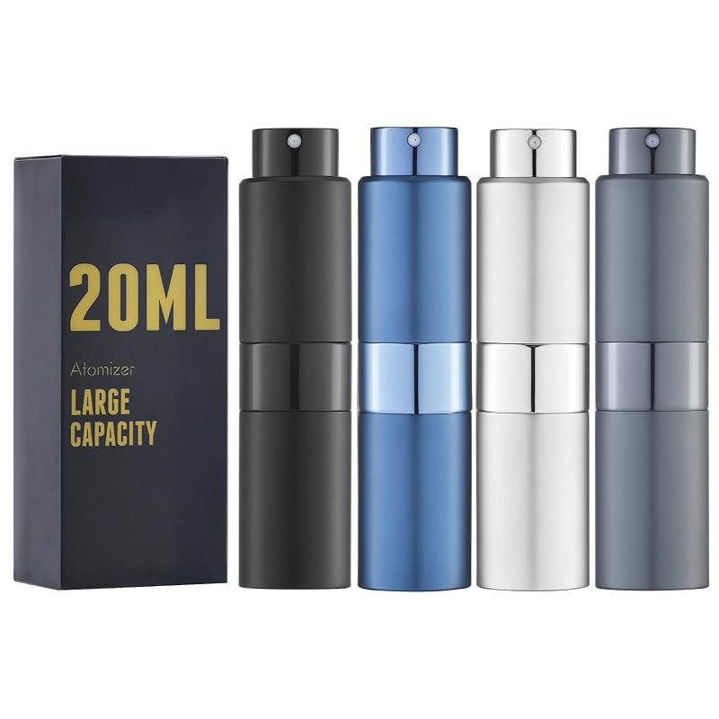 Frasco atomizador recarregável para perfume 20 mL owlyee, pacote com 4