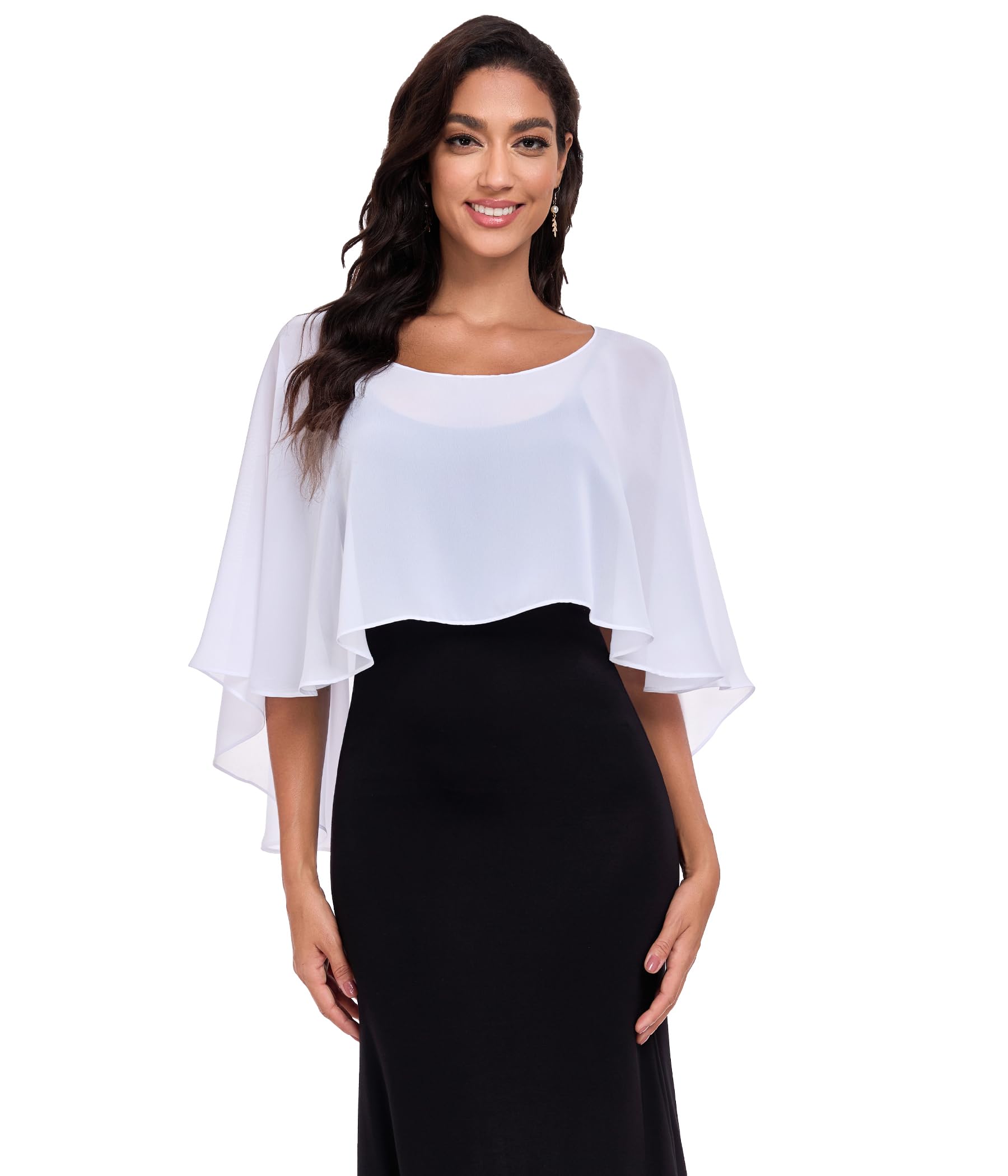 Sheer Shawls and Wraps for Evening Dresses Chiffon Capes for Women Soft Wedding Cover Up