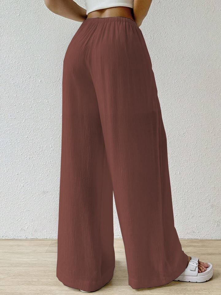 Image of GRECIILOOKS High Waist Trousers for Women - Flared Korean Style Formal Pants | Elegant Workwear for Office, College & Events (Available in Plus Size)