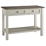 Signature Design by Ashley Bolanburg Farmhouse Rectangular Two Tone Sofa Table, Antique Cream