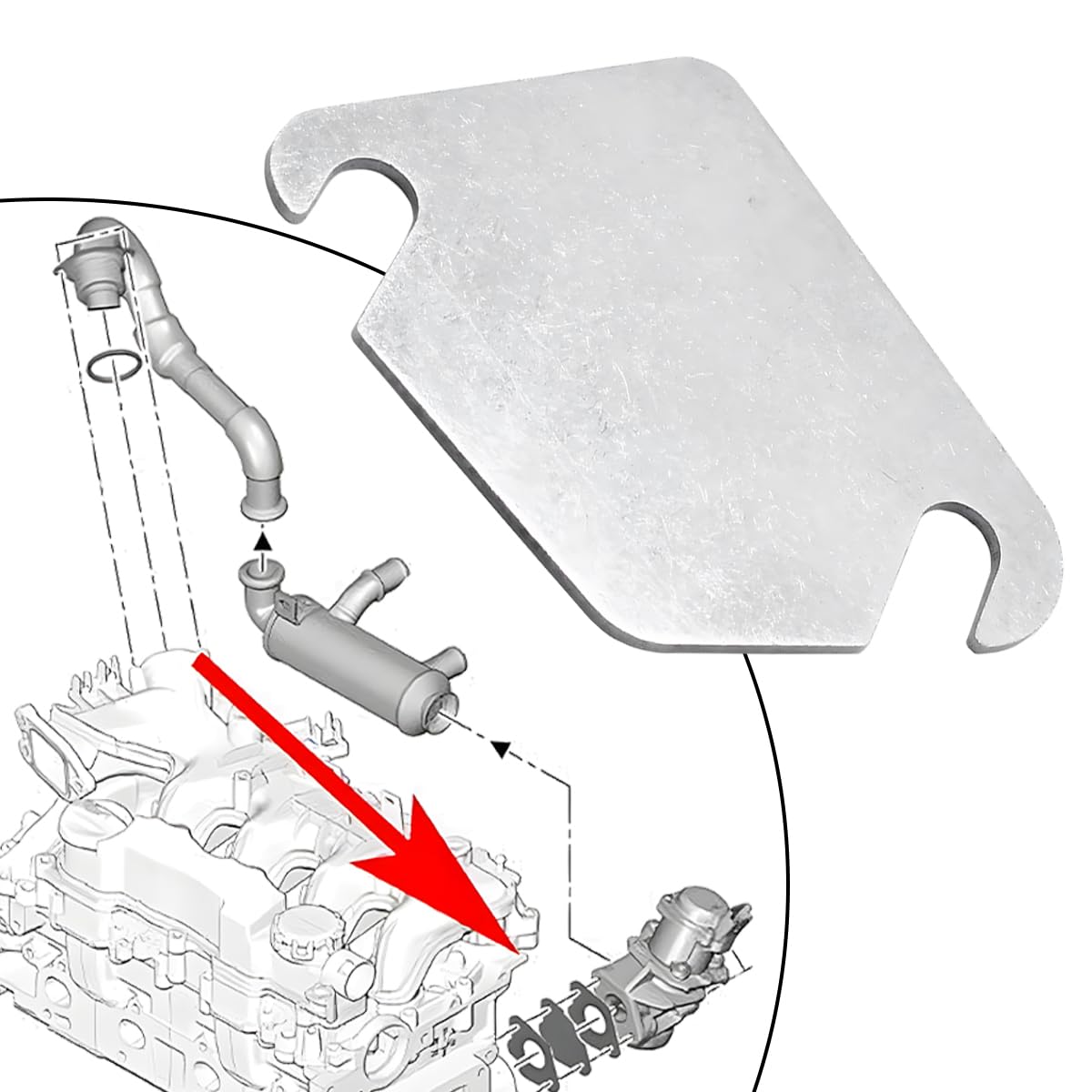 Piastra Blocco EGR Peugeot, Piastra Chiusura EGR-Guarnizione, Piastra Di Blocco EGR, Piastras Otturazione EGR-Peugeot 1.4 1.6 HDI, EGR-Blind-Plate, Guarnizione Piastra-EGR(Non Poroso)