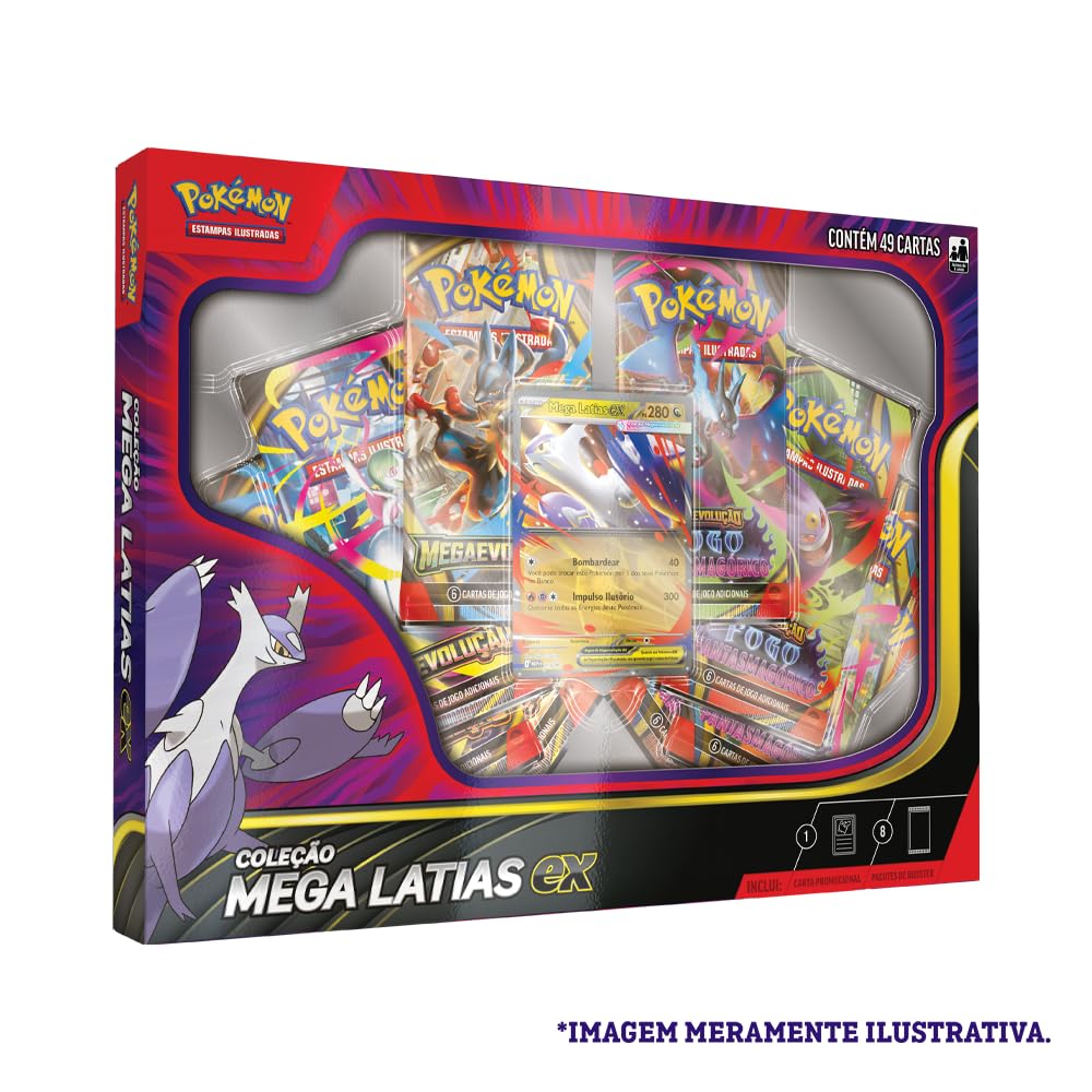 Pokémon TCG, Box Mega Latias EX Carta Promocional, 49 Cartas, 63mm