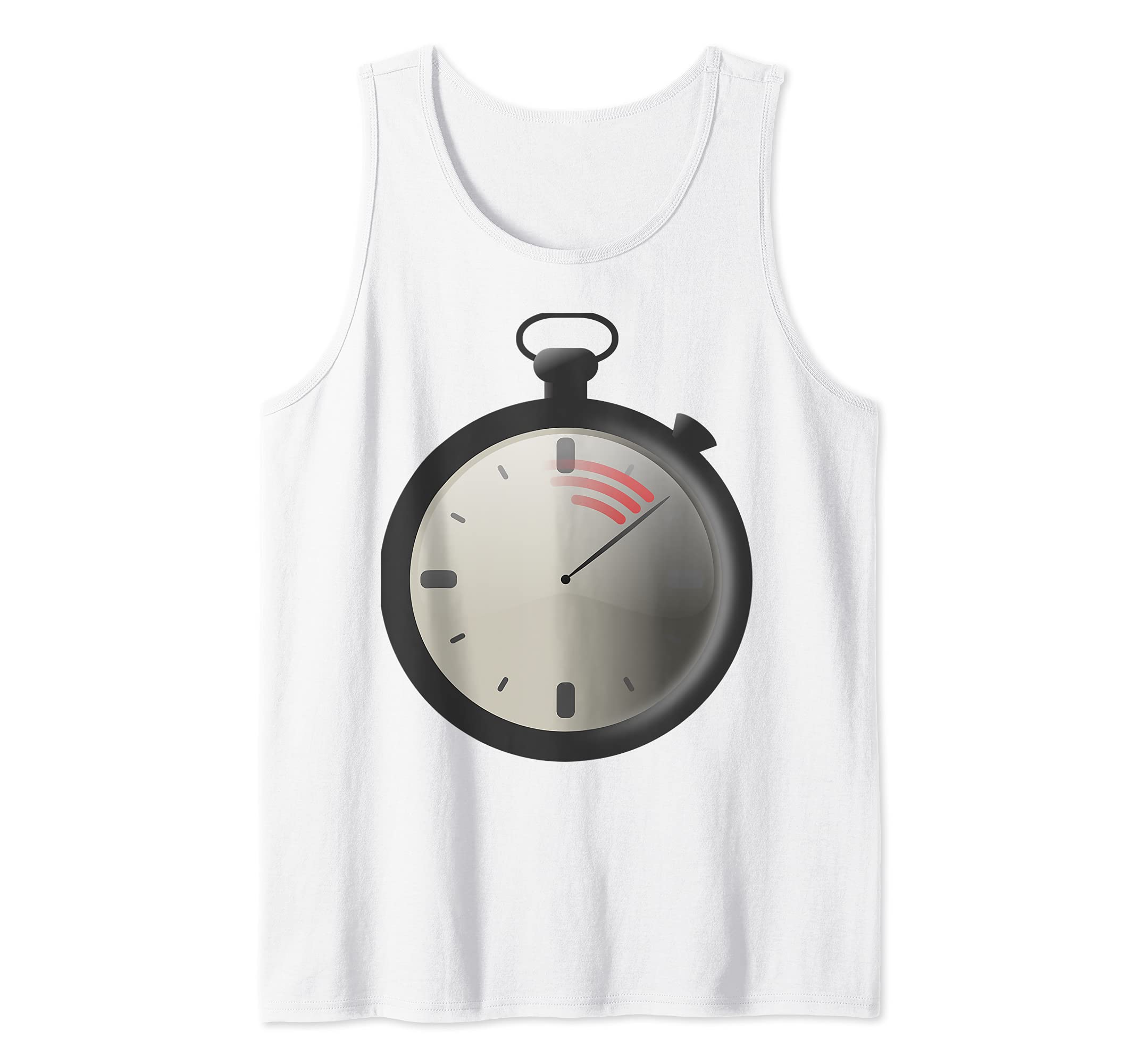 Stopwatch Track Coach Tank Top, White