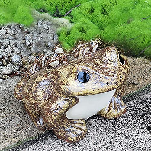Amazon.co.jp: 信楽焼 20号五匹子付き蛙【ka-0074】 縁起物 カエル お