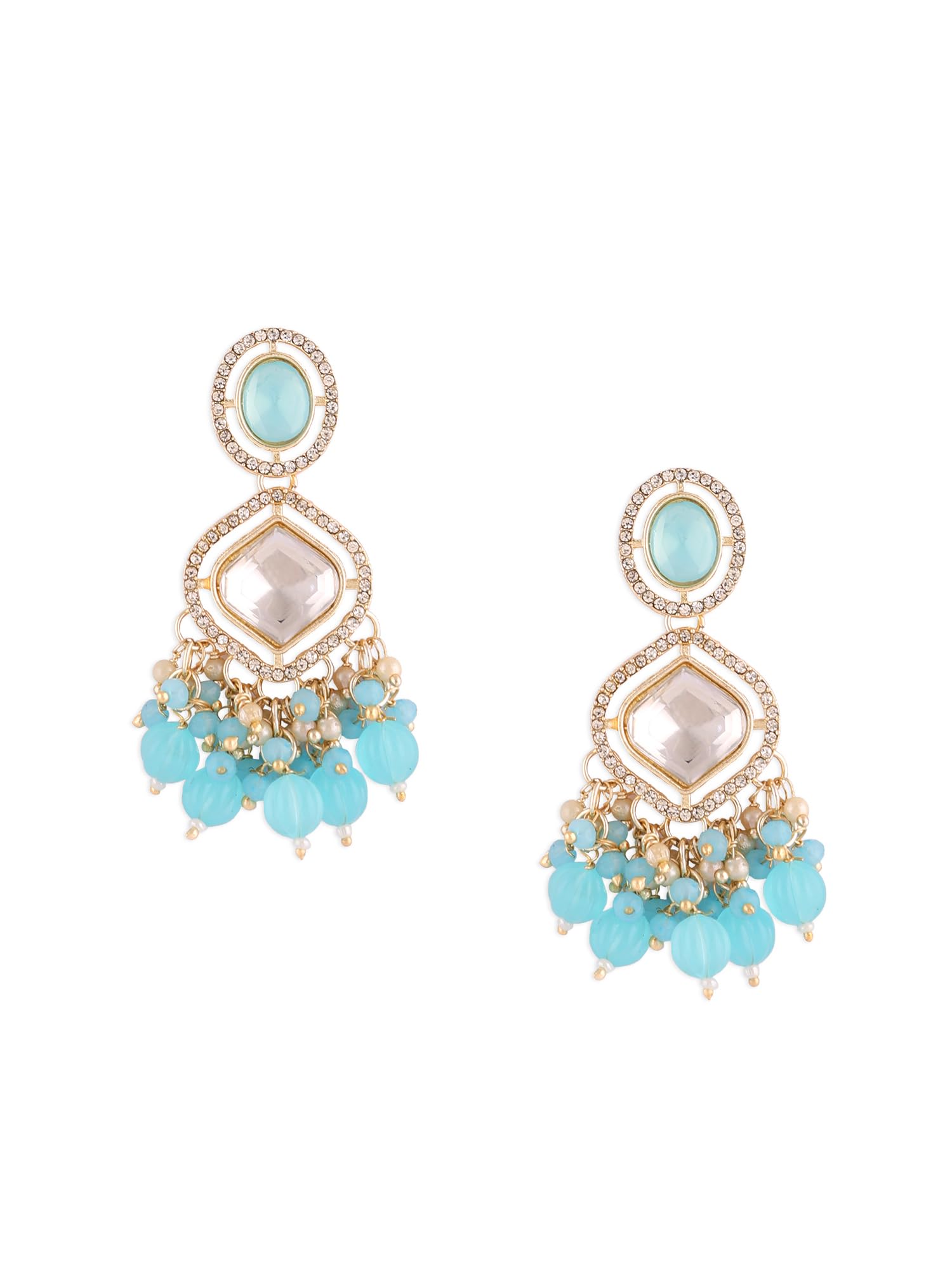 Zaveri Pearls Turquoise Blue Austrian Diamonds & Artificial Stones Dangle Earring For Women-ZPFK16918 (B0CN1BHXHF) Amazon Price History, Amazon Price Tracker