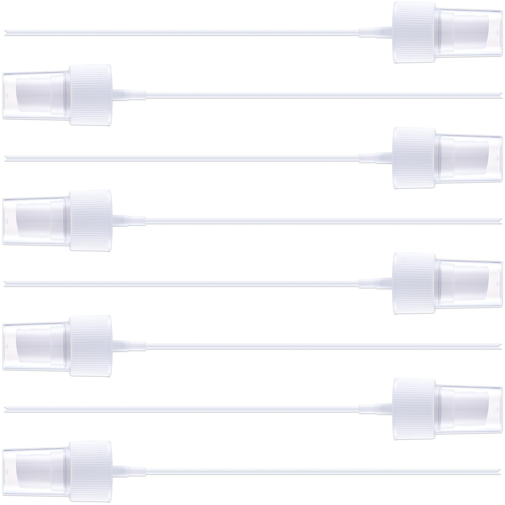 BEIQIYA 8pcs Spray Bottle Top, Fine Mist Spray Nozzle with 5.9" Dip Tube, Trigger Sprayer Pump Replacement for Perfumes Essential Oil Cleaning