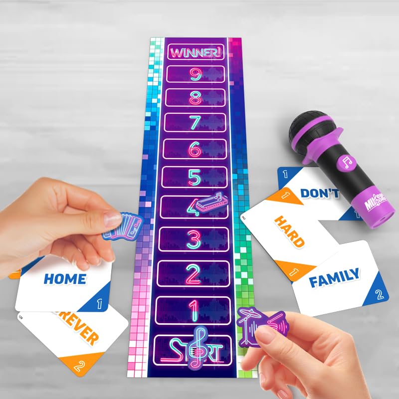 ZINBINK 2026 Grab That Mic – Juego De Karaoke Familiar Con 125 Tarjetas De Canciones, Micrófono Y Tablero, Para 2-10 Jugadores Desde 8 Años