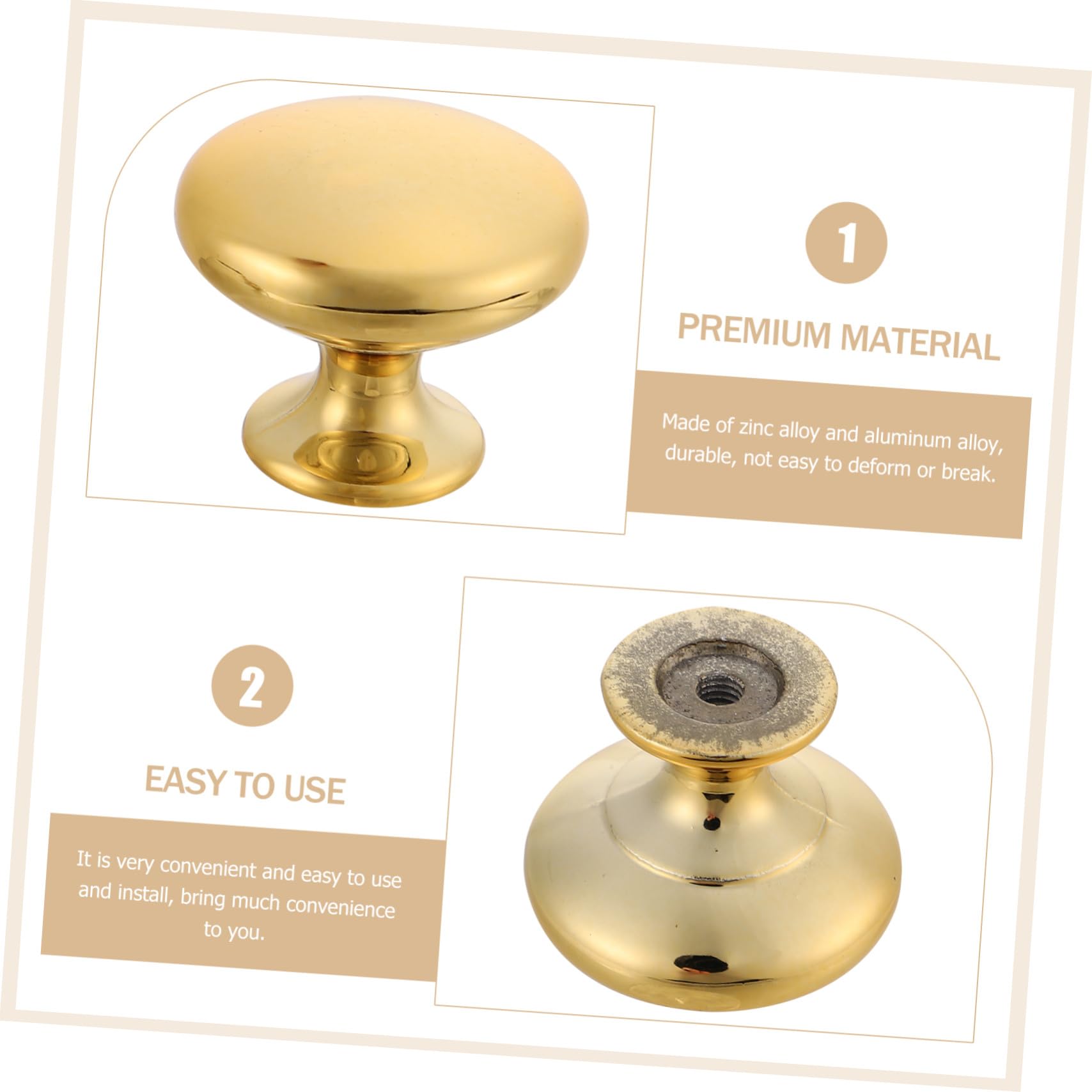 NOLITOY Pomelli per Mobili Spazzolati, 30 Pezzi, Rotondi in Lega | Finitura Oro, Bagno e Cassettiera, Installazione Semplice, Uso Pratico, Non Facili da Deformare o Rompere