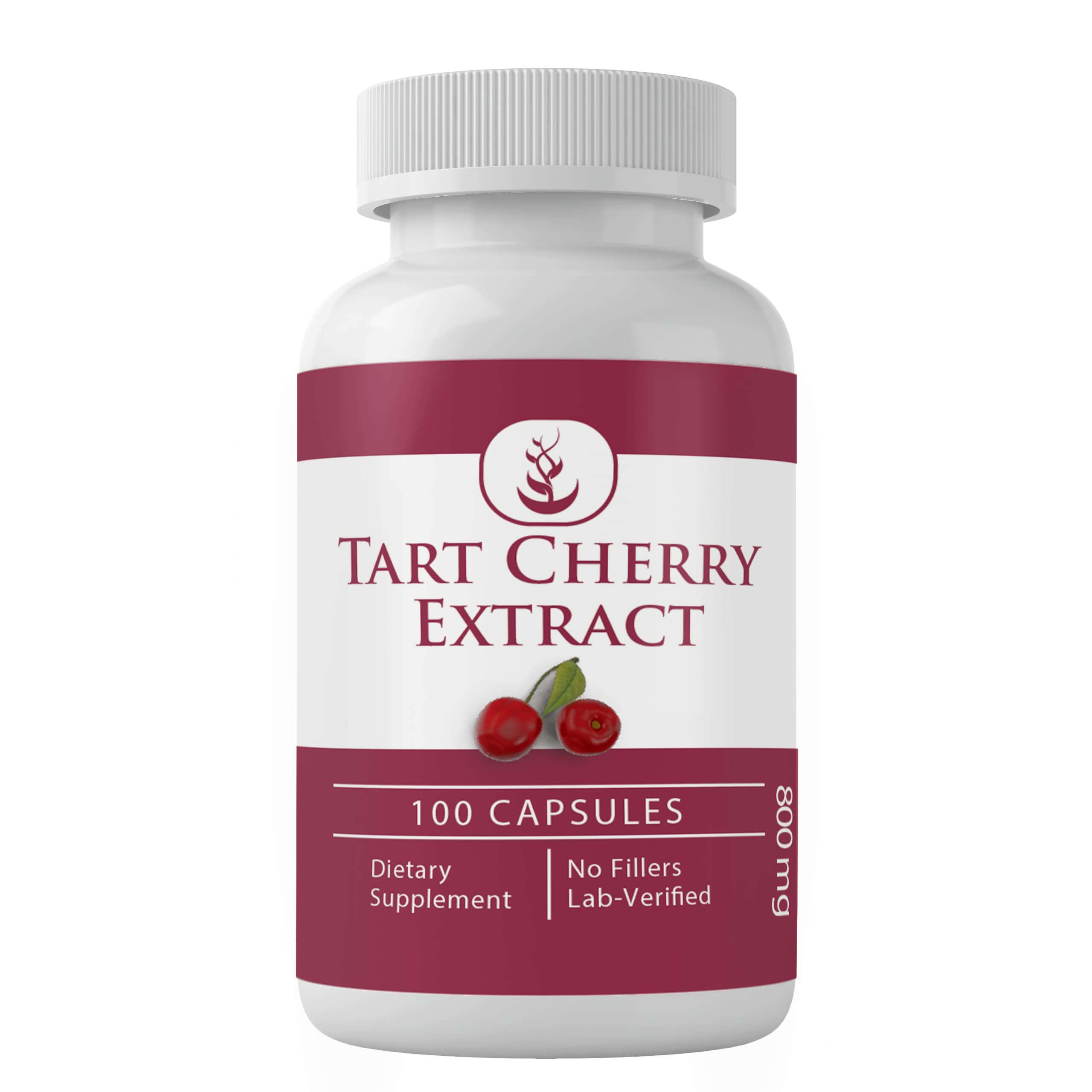 Tart Cherry Extract, 100 Capsules, 1000 mg Servings, from Natural Cherry Fruit, Non-GMO, Gluten-Free, 3rd Party Lab-Tested, Extra Strength Formula, No Fillers, Flavours, or Sweeteners, Made in USA