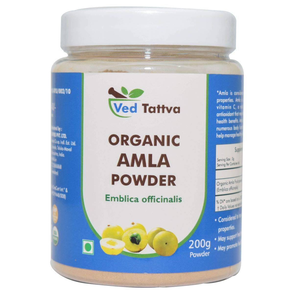 Ved Tattva Organic Amla Powder For Digestion, Hair, 200 Gms