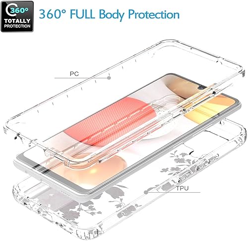 Miniatura 3 de Funda para Galaxy A42 5G, Samsung A42 5G para niñas, bonita funda floral de TPU transparente a prueba de golpes, funda protectora para Samsung